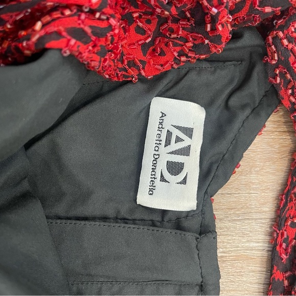 Vtg Andretti Donatello Fully Beaded Silk Blouse Women’s L Black Red Whimsigoth - Picture 7 of 10